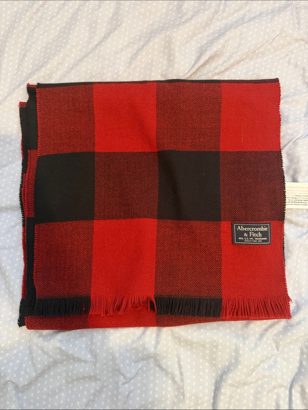 Abercrombie & Fitch Red and Black Plaid Scarf